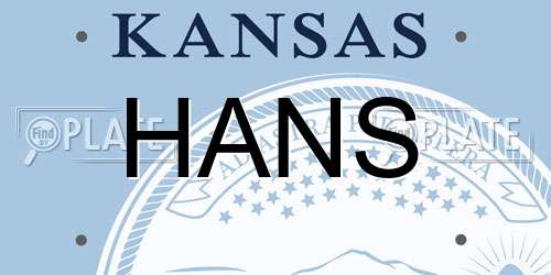 HANS Kansas License Plate