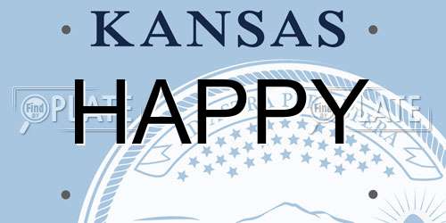 HAPPY Kansas License Plate