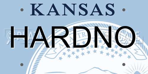 HARDNO Kansas License Plate