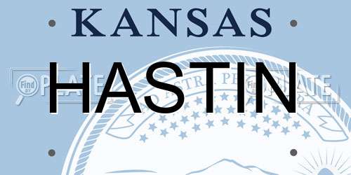 HASTIN Kansas License Plate