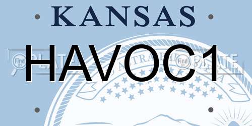 HAVOC1 Kansas License Plate
