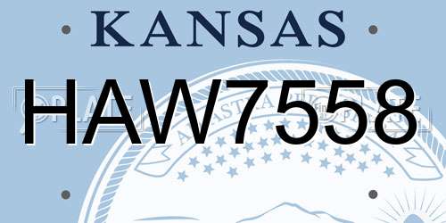 HAW7558 Kansas License Plate