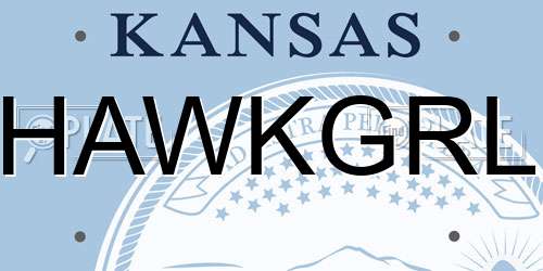 HAWKGRL Kansas License Plate