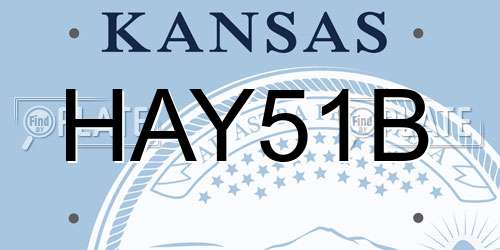 HAY51B Kansas License Plate