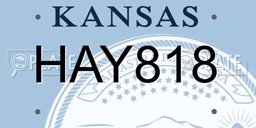 HAY818 Kansas License Plate