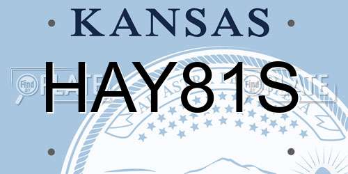 HAY81S Kansas License Plate