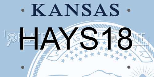 HAYS18 Kansas License Plate