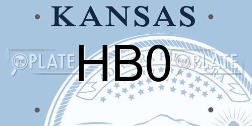 HB0 Kansas License Plate