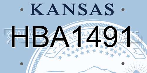HBA1491 Kansas License Plate