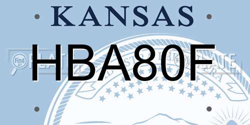 HBA80F Kansas License Plate