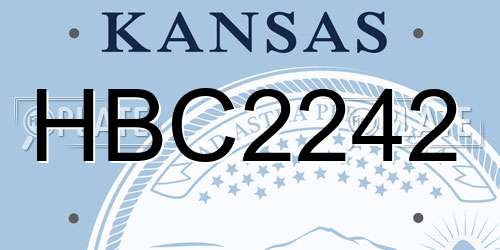 HBC2242 Kansas License Plate