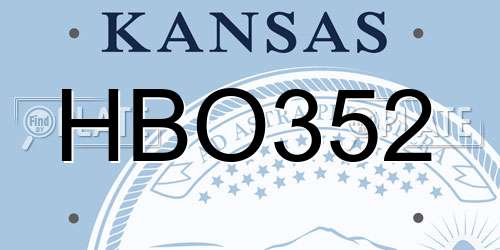 HBO352 Kansas License Plate