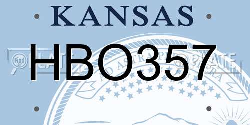HBO357 Kansas License Plate