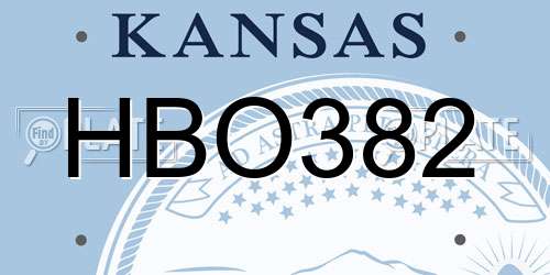 HBO382 Kansas License Plate