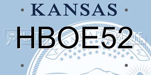 HBOE52 Kansas License Plate