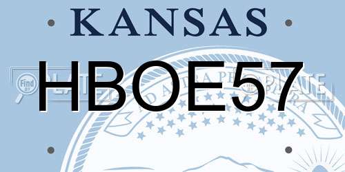 HBOE57 Kansas License Plate