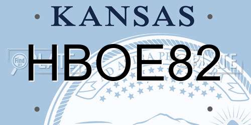 HBOE82 Kansas License Plate