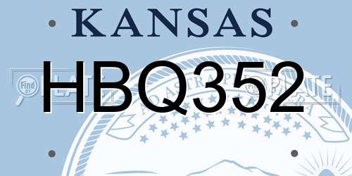 HBQ352 Kansas License Plate