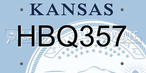 HBQ357 Kansas License Plate