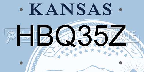 HBQ35Z Kansas License Plate