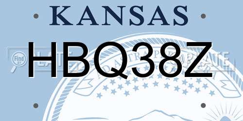 HBQ38Z Kansas License Plate