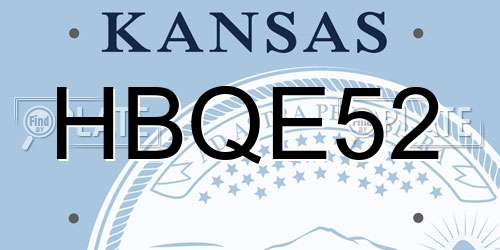 HBQE52 Kansas License Plate