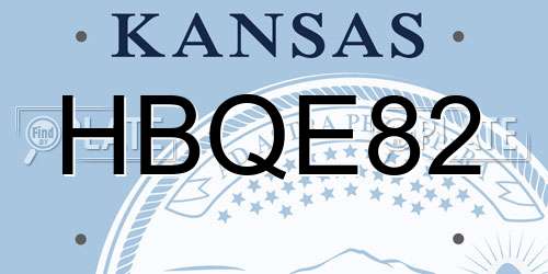 HBQE82 Kansas License Plate