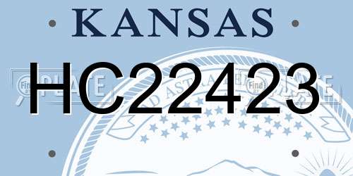 HC22423 Kansas License Plate
