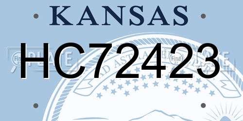 HC72423 Kansas License Plate