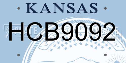HCB9092 Kansas License Plate