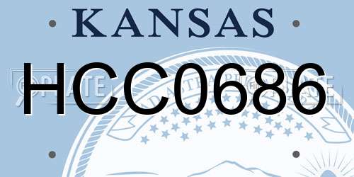 HCC0686 Kansas License Plate