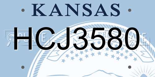 HCJ3580 Kansas License Plate
