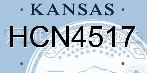 HCN4517 Kansas License Plate