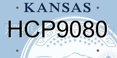 HCP9080 Kansas License Plate