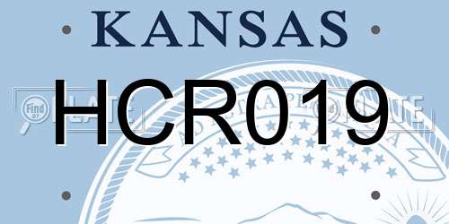 HCR019 Kansas License Plate