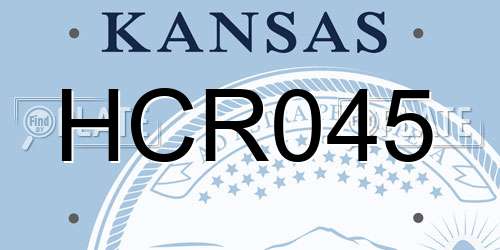 HCR045 Kansas License Plate