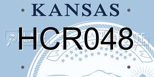 HCR048 Kansas License Plate