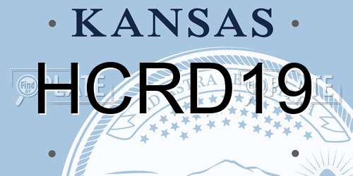 HCRD19 Kansas License Plate