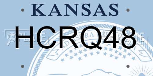 HCRQ48 Kansas License Plate