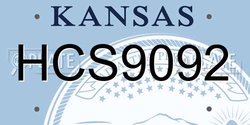 HCS9092 Kansas License Plate