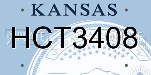HCT3408 Kansas License Plate