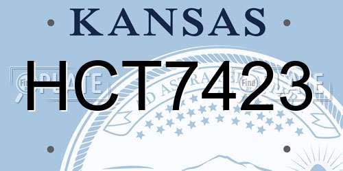 HCT7423 Kansas License Plate