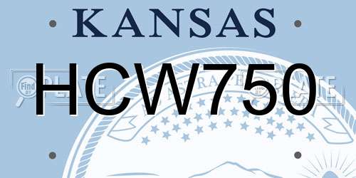 HCW750 Kansas License Plate