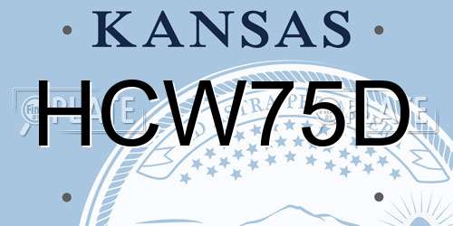 HCW75D Kansas License Plate