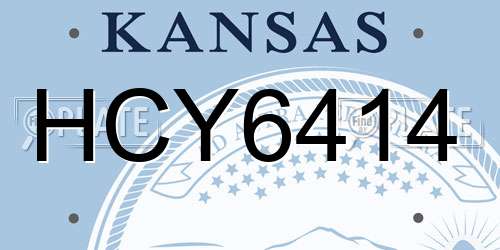 HCY6414 Kansas License Plate