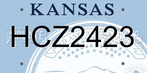 HCZ2423 Kansas License Plate