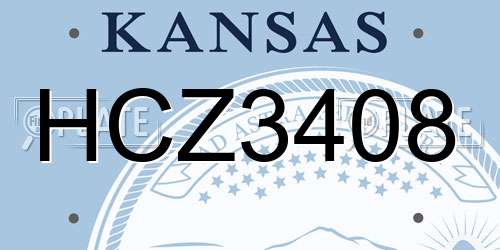HCZ3408 Kansas License Plate