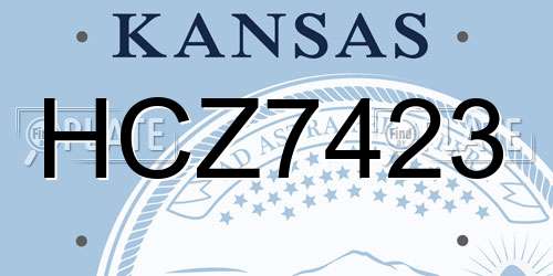 HCZ7423 Kansas License Plate