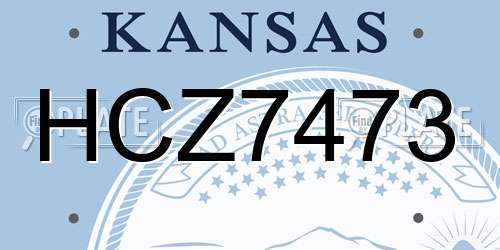 HCZ7473 Kansas License Plate