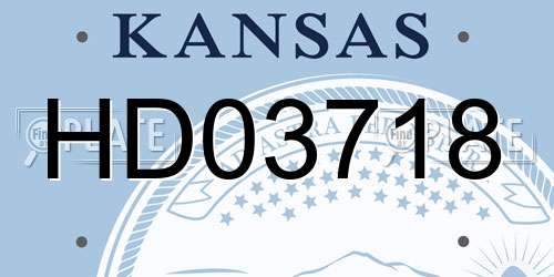 HD03718 Kansas License Plate